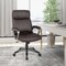 Costway Ergonomic Office Chair PU Leather Executive Swivel with Upholstered Armrests Brown